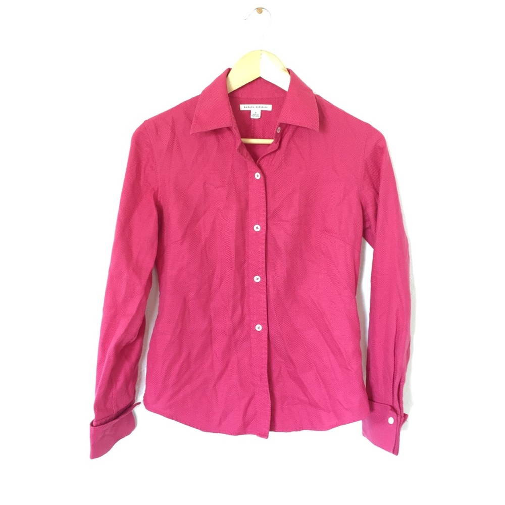 🌵 BANANA REPUBLIC pink button down blouse shirt